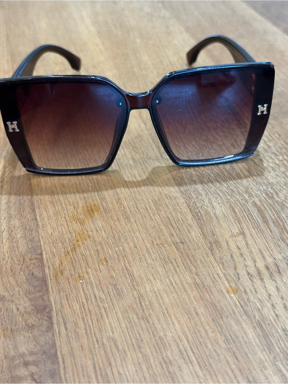 Mannage A501 Oversized Burgundy Gradient Sunglasses Gold H Detail 65-14-149
